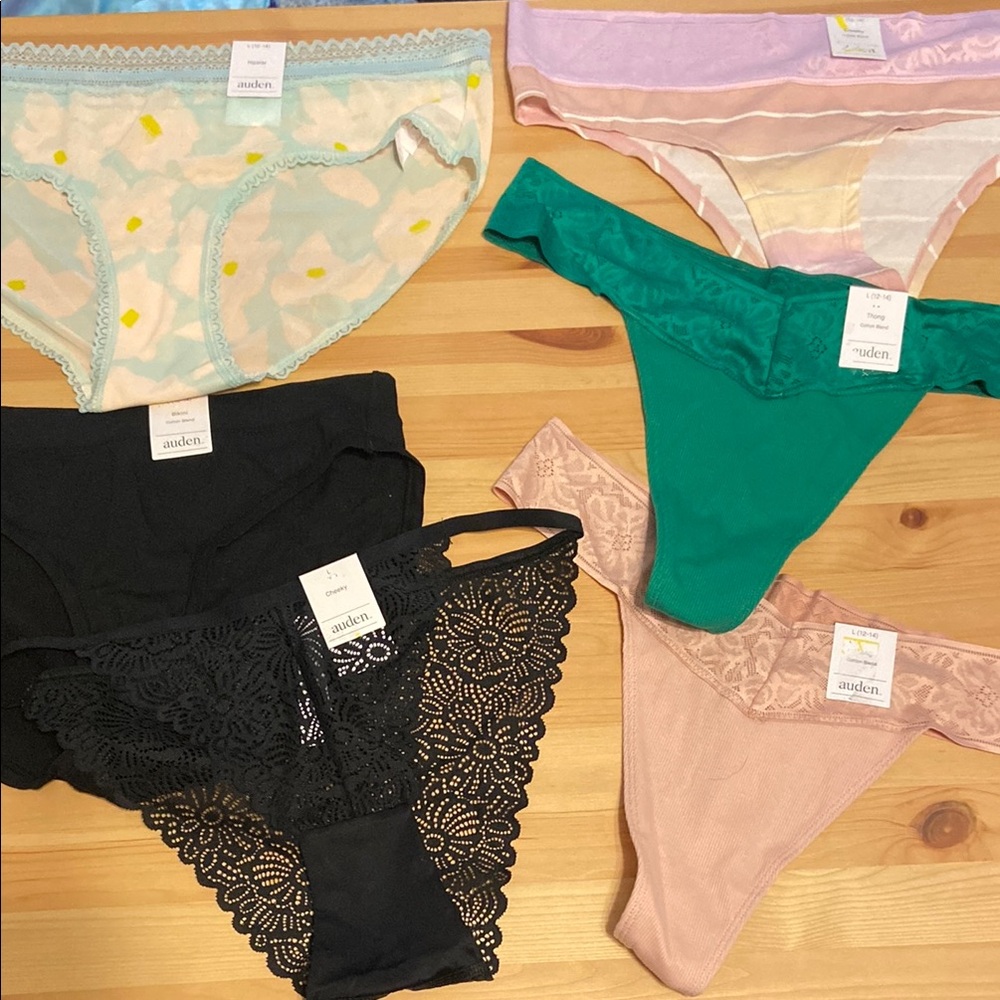 Auden large panty lot NWT bikini, thong, hipster, and cheeky 6 pairs
